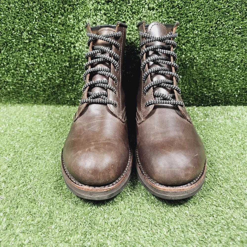 Grenson Brown Leather Plain Toe Goodyear Welt Ankle Lace Up Boots Mens UK 8 US 9
